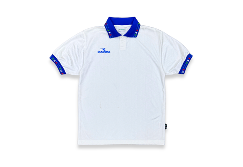  Vintage 90s Diadora Italy Template National Soccer Team Jersey White 