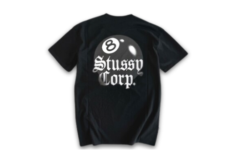  Stussy 8 Ball Corp Black Tee 