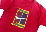  Vintage 90s Nike Court Tennis Big Logo Tee Red 