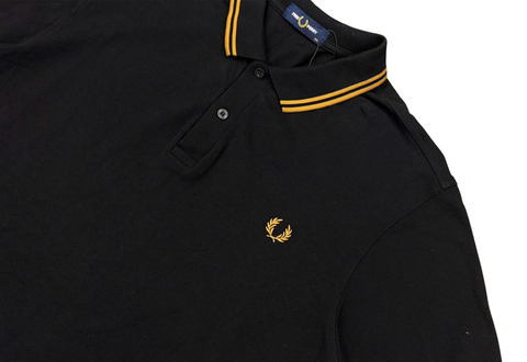  Fred Perry Twin Tipped Polo Black Shirt 