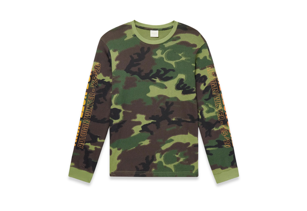  Aimé Leon Dore Camouflage Print Waffle Knit Cotton Tee 