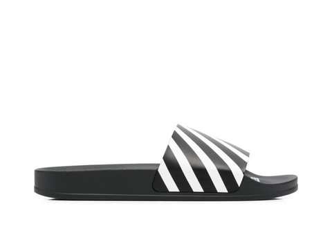  OFF-WHITE Diag Slider Black White 