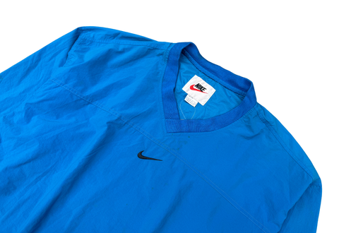  Vintage 90s Nike Pullover Long Sleeve Nylon Shirt Blue 