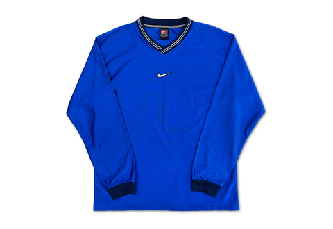  Vintage 00s Nike Swoosh Soccer Long Sleeve Tee Blue 