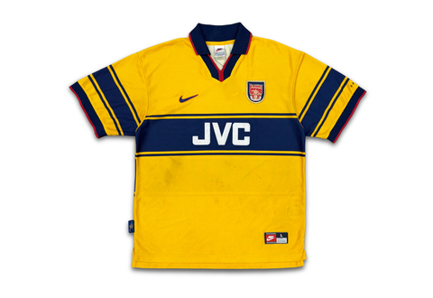  Vintage 1997/99 Nike Arsenal Football Shirt Away Jersey Yellow 
