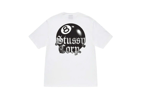  Stussy 8 Ball Corp White Tee 