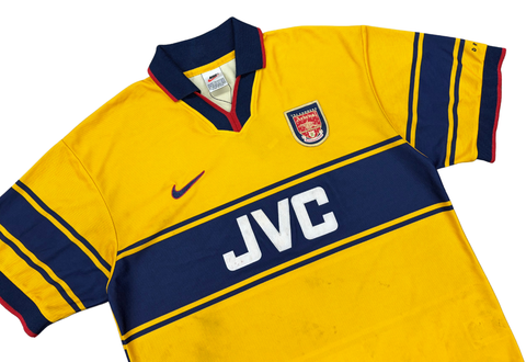  Vintage 1997/99 Nike Arsenal Football Shirt Away Jersey Yellow 