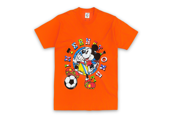  Vintage Mickey Mouse International World Cup Orange Tee 