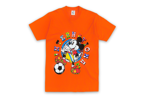  Vintage Mickey Mouse International World Cup Orange Tee 