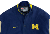  Vintage 90s Nike Team University of Michigan Varsity Jacket Navy 