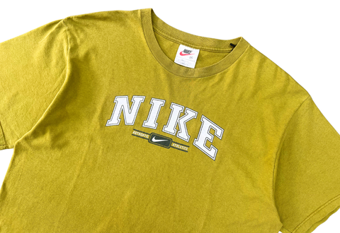 Vintage 90s Nike Authentic Logo Tee Dark Yellow 