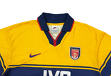  Vintage 1997/99 Nike Arsenal Football Shirt Away Jersey Yellow 