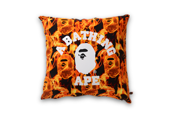  BAPE® Flame College Square Cushion Orange 