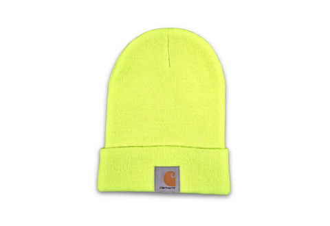  Carhartt Hi-Vis Neon Yellow Knit Beanie Hat 