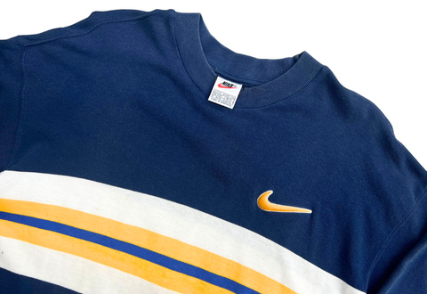  Vintage 90s Nike Logo Box Long Sleeve Tee Navy 