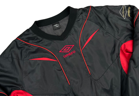  Vintage Umbro Pro-Training Puff V Neck Sweater Black 