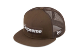  Supreme x New Era Box Logo Mesh Back Cap Brown 