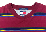 Vintage Tommy Hilfiger Striped Tee Burgunde 