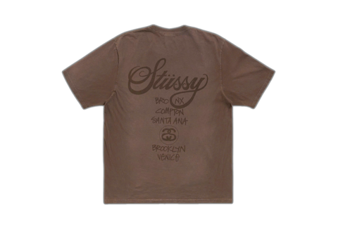  Stussy World Tour Tee Sun Faded Brown 
