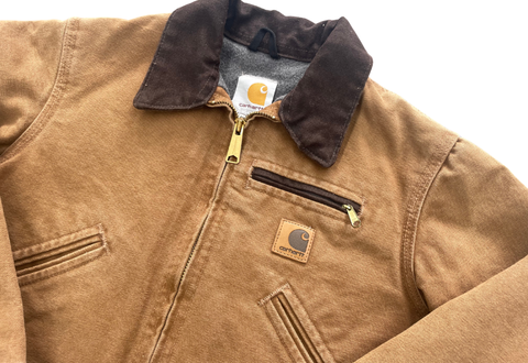  Vintage Carhartt YYJ97 Detroit Blanket Lined Brown Jacket 