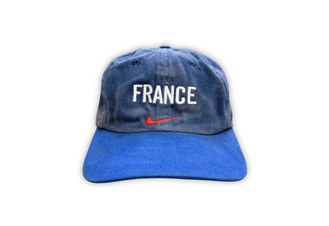  Vintage 90s Nike France 6 Panels Hat Navy 