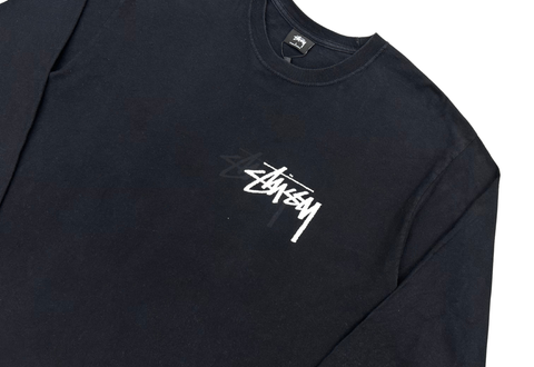  Stussy Stock Pigment Dyed Long Sleeve Tee Black 