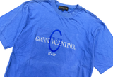  Vintage Gianni Valentino Italy Logo Blue Tee 