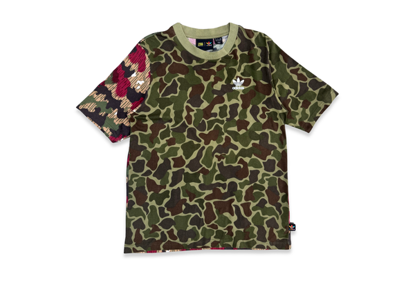  adidas Trefoil x Pharrell Williams Hu Hiking Boxy Tee Multi Camo 