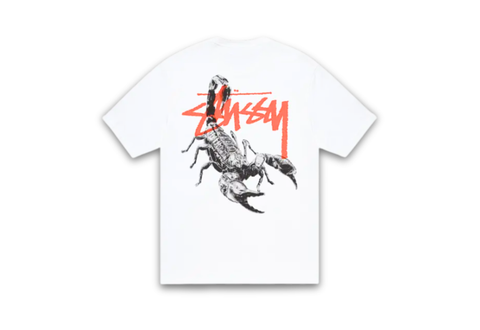  Stussy Scorpion White Tee 