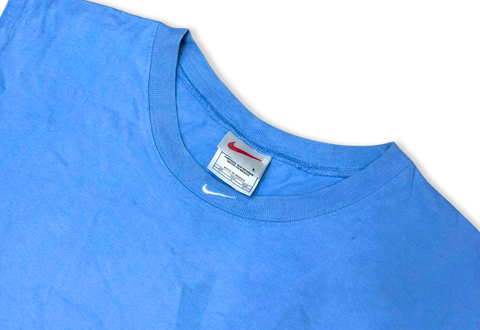  Vintage 90s Nike Basketball Center Swoosh Sleeveless Tee Baby Blue 