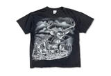  Vintage Deer Nature Art Black Tee 