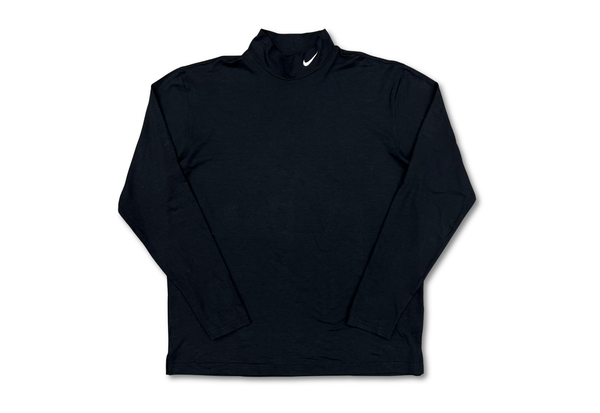  Nike Golf Tour Performance Swoosh Embroidered Mock Neck Black 