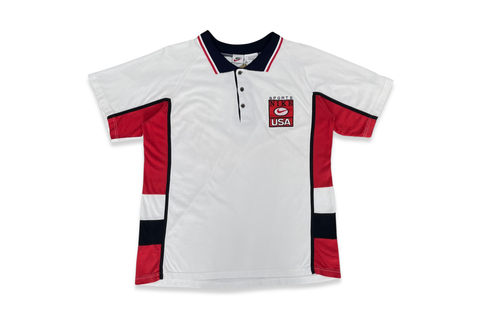  Vinatge 90s Nike Bootleg Sport USA Polo White 