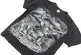  Vintage Deer Nature Art Black Tee 
