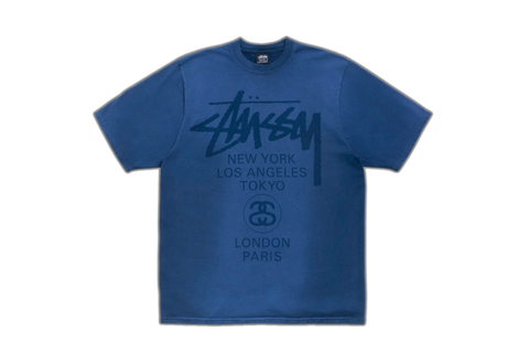  Stussy World Tour Tee Sun Faded Navy 