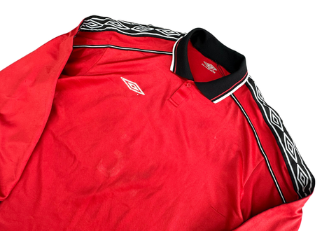  Vintage 90s Umbro Manchester United Template Football Soccer L/S Jersey 