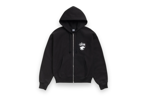  STUSSY LONG HAUL ZIP HOODIE BLACK 