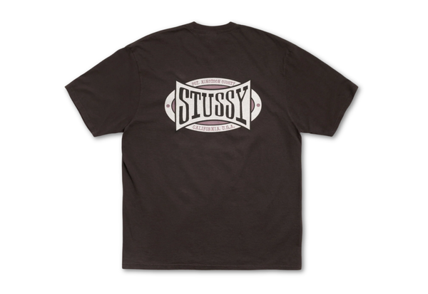  Stussy Champion Oval Tee Pigment Dyed Faded Black 