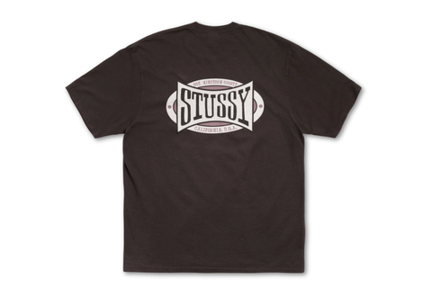  Stussy Champion Oval Tee Pigment Dyed Faded Black 