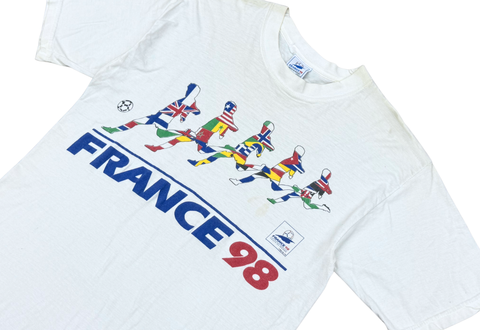  Vintage 90s France FIFA World Cup 98 White Tee 