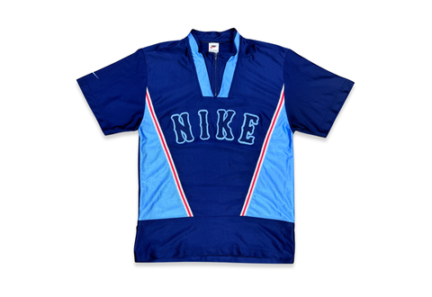 Vintage 90s Nike Half-zip Short Sleeve Blue 