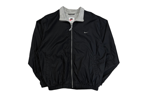  Vintage 90s Nike Mini Swoosh Nylon Black Jacket 