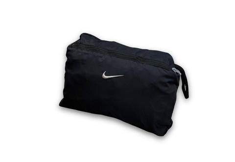  Vintage 90s Nike Mini Swoosh Nylon Black Jacket 