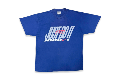  Nike Vintage 90s Blue Just Do It Double Sided Graphic 