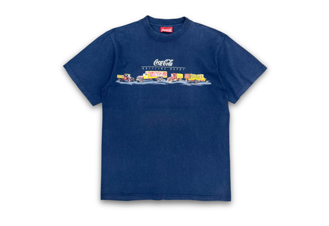  Vintage Coca-Cola Trucks Bottling Depot Navy Tee 