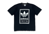  Vintage 90s adidas Trefoil Double-Sided Print Black Tee 