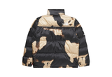  Supreme The North Face Bleached Denim Print Nuptse Jacket Black 