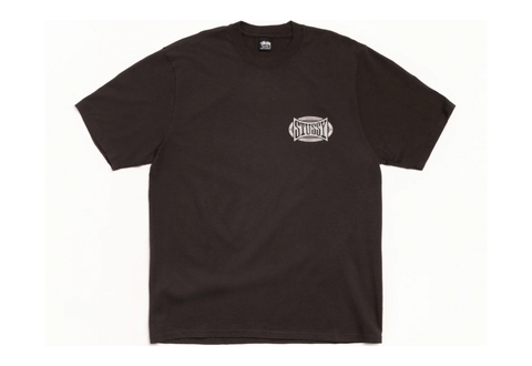  Stussy Champion Oval Tee Pigment Dyed Faded Black 