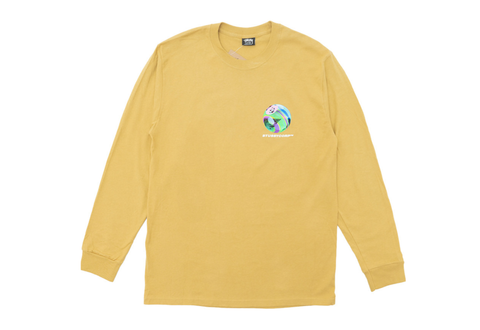  Stussy Iridescent 8 Ball Corp. Long Sleeve Tee Khaki 
