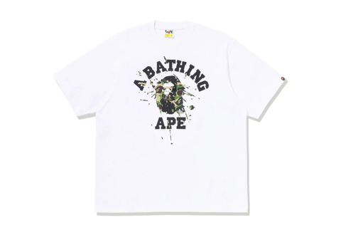  A Bathing Ape ABC Camo Splash College Relaxed Fit Tee White 